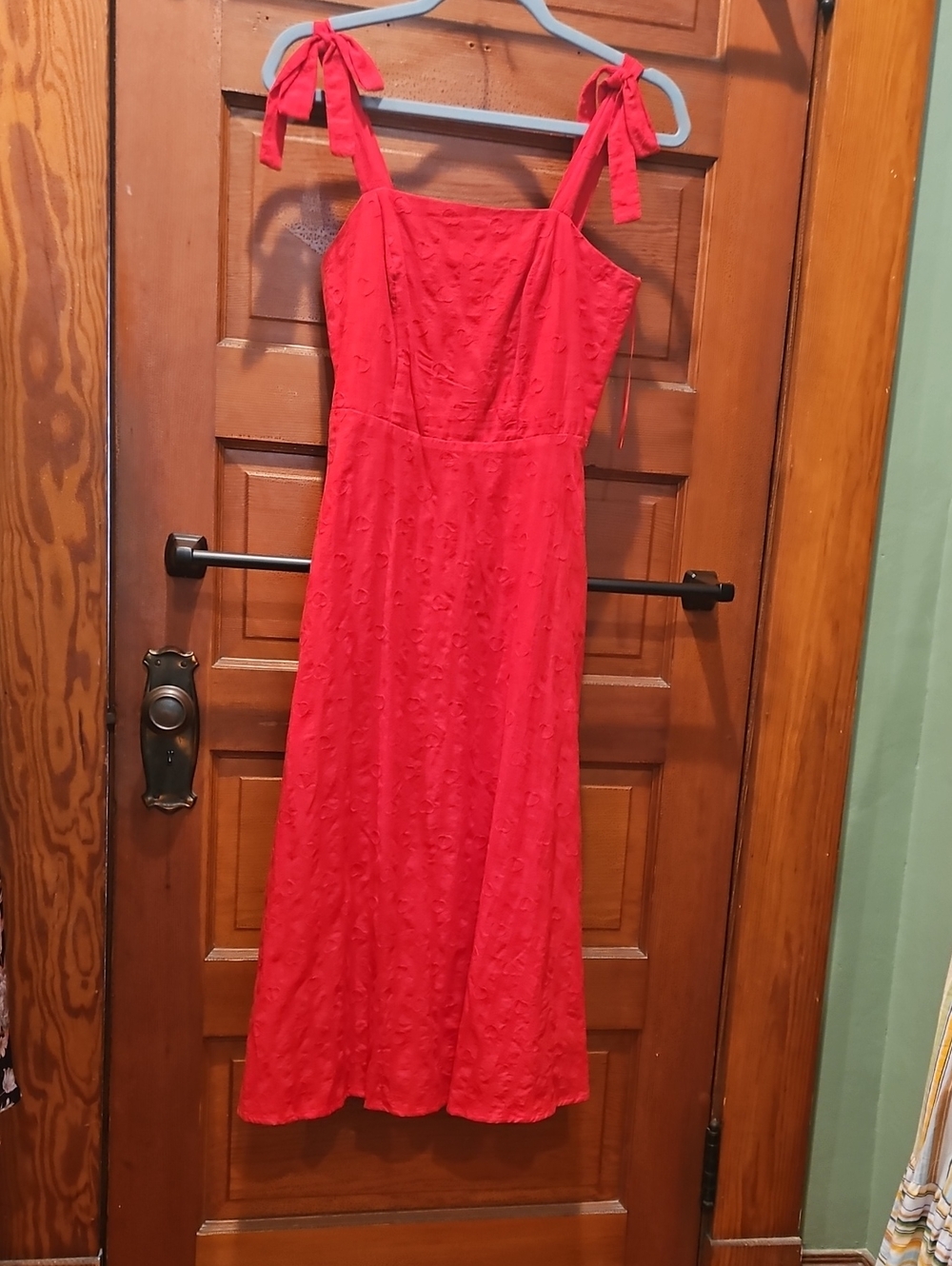 Draper James Red Tie-Shoulder Midi Dress